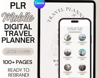 PLR Template Canva Template Travel Packing List Resell Rights Travel Planner Canva Travel Journal PLR Commercial Use Planner Template Travel