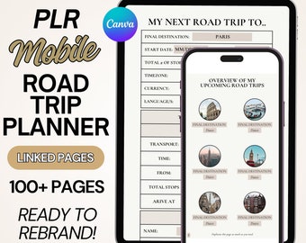 Travel Itinerary Template PLR Road Trip Planner Travel Guide PLR Travel Digital Products With Resell Rights PLR Travel Planner For iPhone