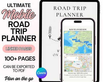 Mobile Road Trip Planer Reiseplaner Vorlage Bearbeitbare Canva Vorlage Reisezeitplan Familien Road Trip Planer Europa Reise Journal