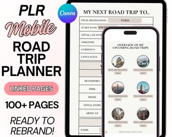 Travel Itinerary Template PLR Road Trip Planner Travel Guide PLR Travel Digital Products With Resell Rights PLR Travel Planner For iPhone