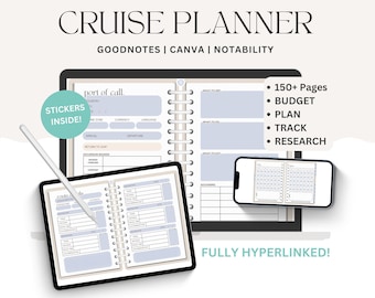 Digital Cruise Planner Trip Itinerary Editable Goodnotes Cruise Planning Canva Template Digital Travel Planner Cruise Trip Itinerary