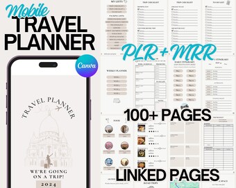 PLR MRR Travel Itinerary Template PLR Road Trip Daily Planner Master Resell Right Canva Template Travel Digital Products With Resell Rights
