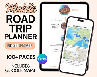Road Trip Map Family Vacation Itinerary Template For Family Road Trip Planner Editable Canva Itinerary Template Family Trip Template