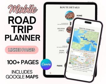 Road Trip Map Family Vacation Itinerary Template For Family Road Trip Planner Editable Canva Itinerary Template Family Trip Template