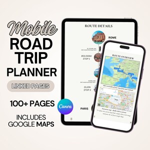 Roadtripkaart Sjabloon voor gezinsvakantiereisplan voor gezin Roadtripplanner Bewerkbaar Canva-reisplansjabloon Gezinsreissjabloon
