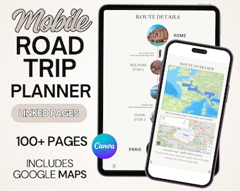 Road Trip Map Family Vacation Itinerary Template For Family Road Trip Planner Editable Canva Itinerary Template Family Trip Template