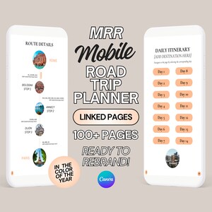 Master Wiederverkaufsrechte und PLR Digitaler Mobiler Reiseplaner Master Wiederverkaufsrechte Reiseplaner MRR Canva Template Reiseplaner
