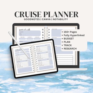 Digital Cruise Planner Trip Itinerary Editable Goodnotes Cruise Planning Canva Template Digital Travel Planner Cruise Trip Itinerary