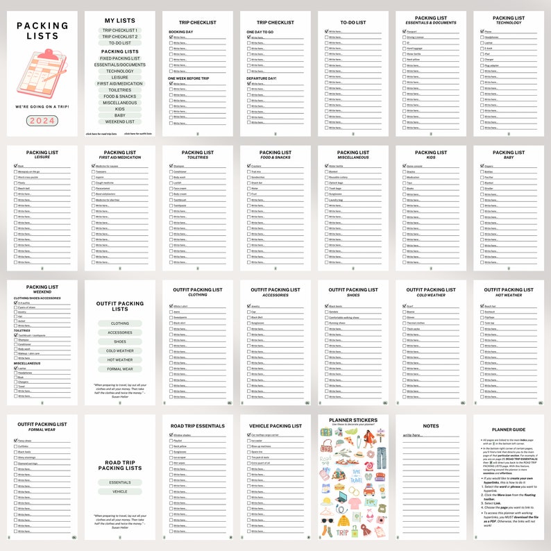 Editable Travel Packing List Template Canva Travel Checklist Family ...