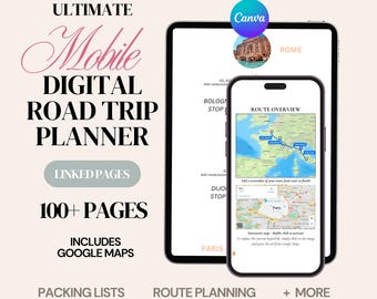 Road Trip Map Family Vacation Itinerary Template For Family Road Trip Planner Editable Canva Itinerary Template Family Trip Template