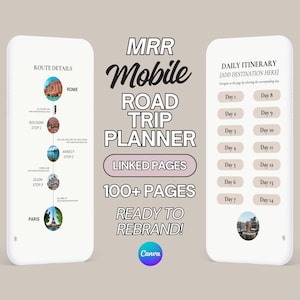 MRR Road Trip Planer Bearbeitbare Canva Vorlage Survival Kit für die Reiseplanung