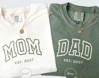 Comfort Colors® Matching Mom And Dad Shirts, Personalized Dad Tshirt, Custom Mom Gift, Mom Dad Tshirts, Mom and Dad Gift, Mother's Day