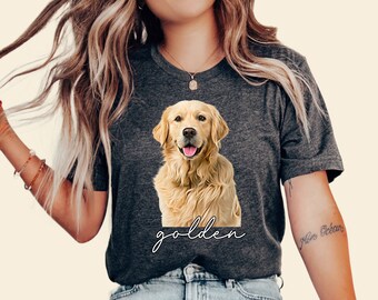 Golden Retriever Painting T-Shirt: Dog Mom Gift