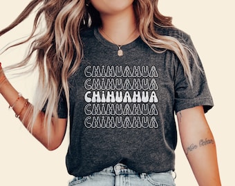 Chihuahua Mom Shirt: Outline Style Dog Tee