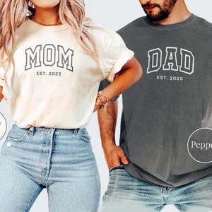 Custom Mom Dad Comfort Colors T-shirt: Matching Parents Outfit - Etsy