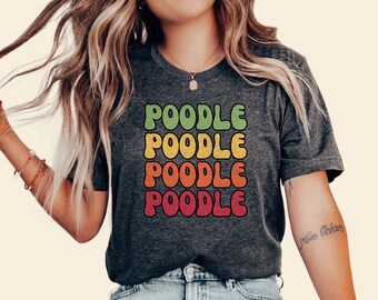 Retro Poodle Mom Shirt: Colorful Poodle Dog Tee