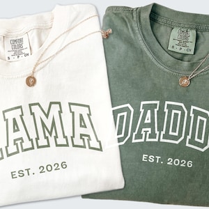 Custom Comfort Colors Mama & Daddy T-Shirt: Matching Parents Outfit