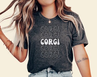Corgi Outline Style Shirt: Corgi Mom Gift