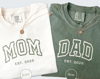 Comfort Colors® Matching Mom And Dad Shirts, Personalized Dad Tshirt, Custom Mom Gift, Mom Dad Tshirts, Mom and Dad Gift, Mother's Day