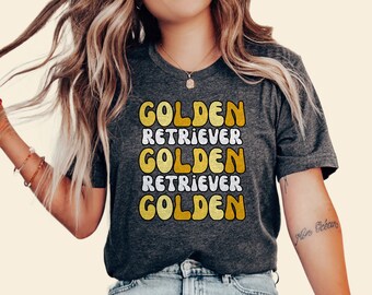 Golden Retriever Mom Shirt: Outline Style Dog Lover Gift