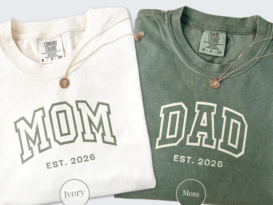 Custom Mom Dad Comfort Colors T-shirt: Matching Parents Outfit - Etsy