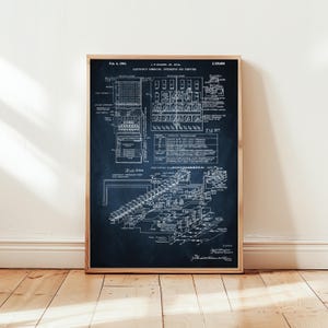 ENIAC erster freiprogrammierbarer Computer von 1964 vom US Patent Office. Poster Geschenk IT, Computer Ing., Programmierer, Software, Technikfreak,