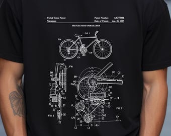 Bicycle derailleur gears design from US Patent Office.  T-shirt gift for cyclist, cycling , bicycle, biking, history,