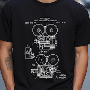Camiseta vintage con estampado de cámara de fotos y sonido / Hecha en EE. UU. en algodón / Regalo para aficionados a la cinematografía