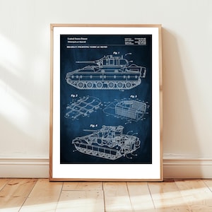 Design of Bradley Fighting Vehicle M2/M3 from US Patent Office. Poster gift for military, US army, mechanized, armed forces, armoured tank