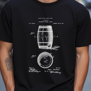 Vintage whisky barrel  design from the US Patent Office. T-Shirt gift for Scotch whisky drinkers, whiskey, whisky lover, drinker