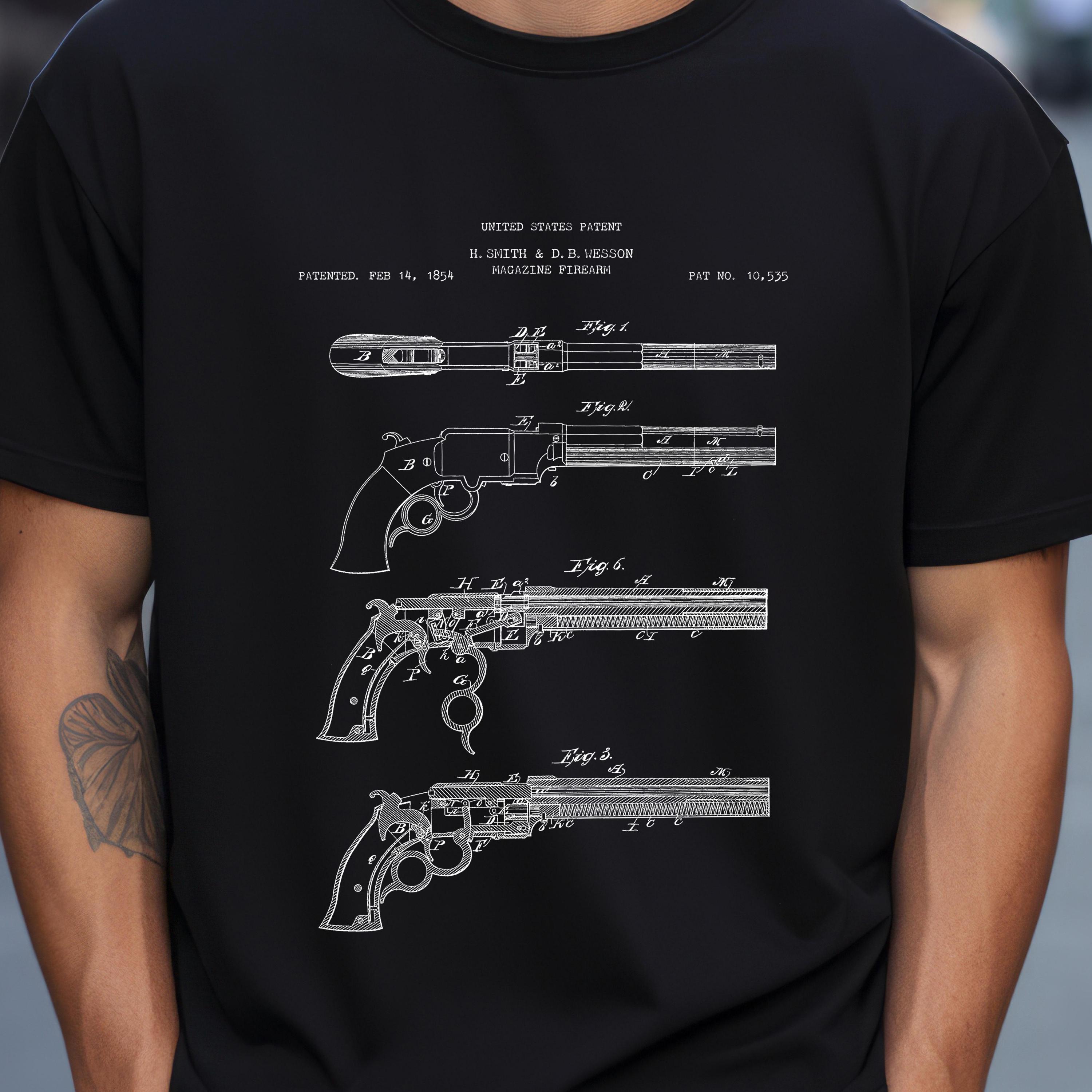 Antique Volcanic pistol from 1854 from US Patent Office. T-shirt 