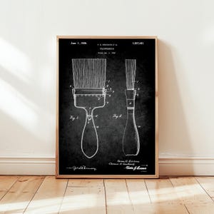 Vintage paintbrush design from 1926 from US Patent Office. Poster gift for interior designer, painter, decorator, handyman, DIY T-shirt,