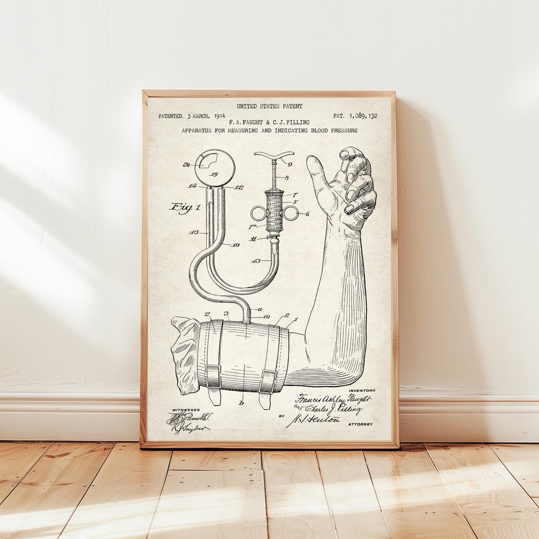 Blood Pressure Measuring Instrument From 1914 From US Patent Office ...