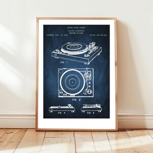 Turntable record player for Sansui  from US Patent Office. Poster gift audiophile, music lover, retro record player, vinyl collector