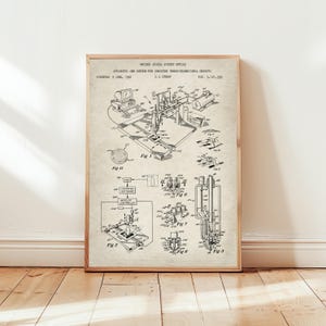 FREE US Postage. 3D printer machine from US Patent Office. Poster gift for product design, 3D printing, wall art, industrial designer,