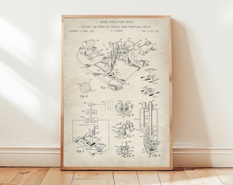 FREE US Postage. 3D printer machine from US Patent Office. Poster gift for product design, 3D printing, wall art, industrial designer,
