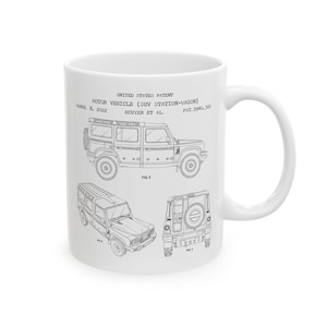 Design of Grenadier SUV by INEOS from US Patent office. Mug gift 4wd, off-roader, off roading, suv, sports utility vehicle, driver, auto image 3