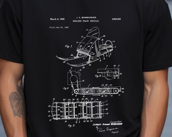 Sneeuwscooter uit 1962 van US Patent Office. T-shirtcadeau voor sneeuwscooter, sneeuwscooter, skidoo, wintersport, skidoo, sneeuwscootercadeau