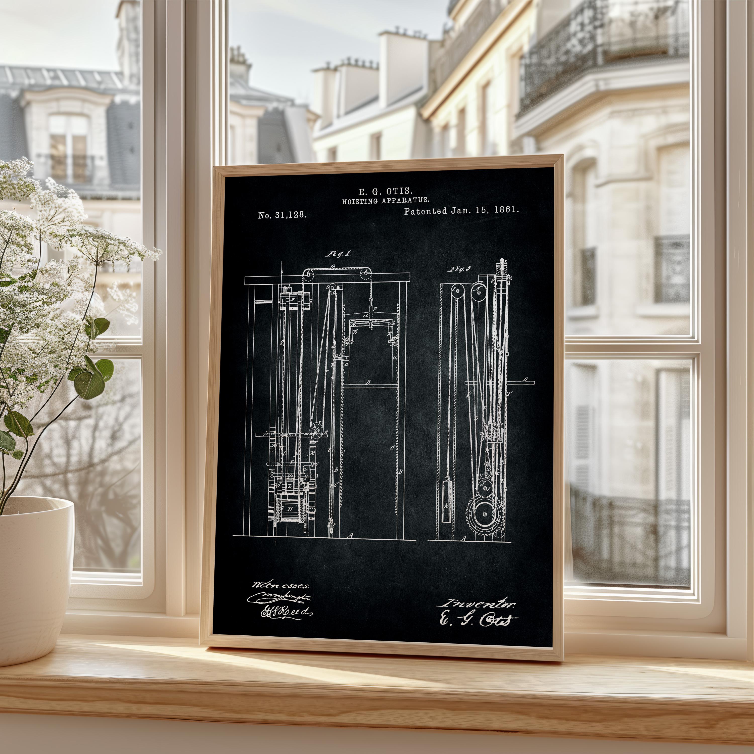 First Elevator Design by Otis From 1861 From the US Patent Office