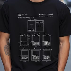 Het originele Magic The Gathering-ruilkaartspel uit het Wizards of the Coast-T-shirt van het US Patent Office. Dungeons and Dragons, fantasie