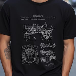 Allis-Chalmers tractor design from the US Patent Office.  T-shirt gift for farmer, farm, agriculture, history, farmers, farmhand