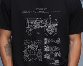 Allis-Chalmers tractor design from the US Patent Office.  T-shirt gift for farmer, farm, agriculture, history, farmers, farmhand