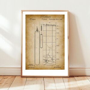 First fracking technique from 1866 from US Patent Office. Poster gift for oil exploration, oil engineer, petroleum engineering,oil well,
