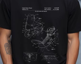Design von Inline Skates vom US Patentamt. T-Shirt Geschenk für Inline-Skater, Inline-Skating Geschenk, Inline-Skating, Rollerblades,