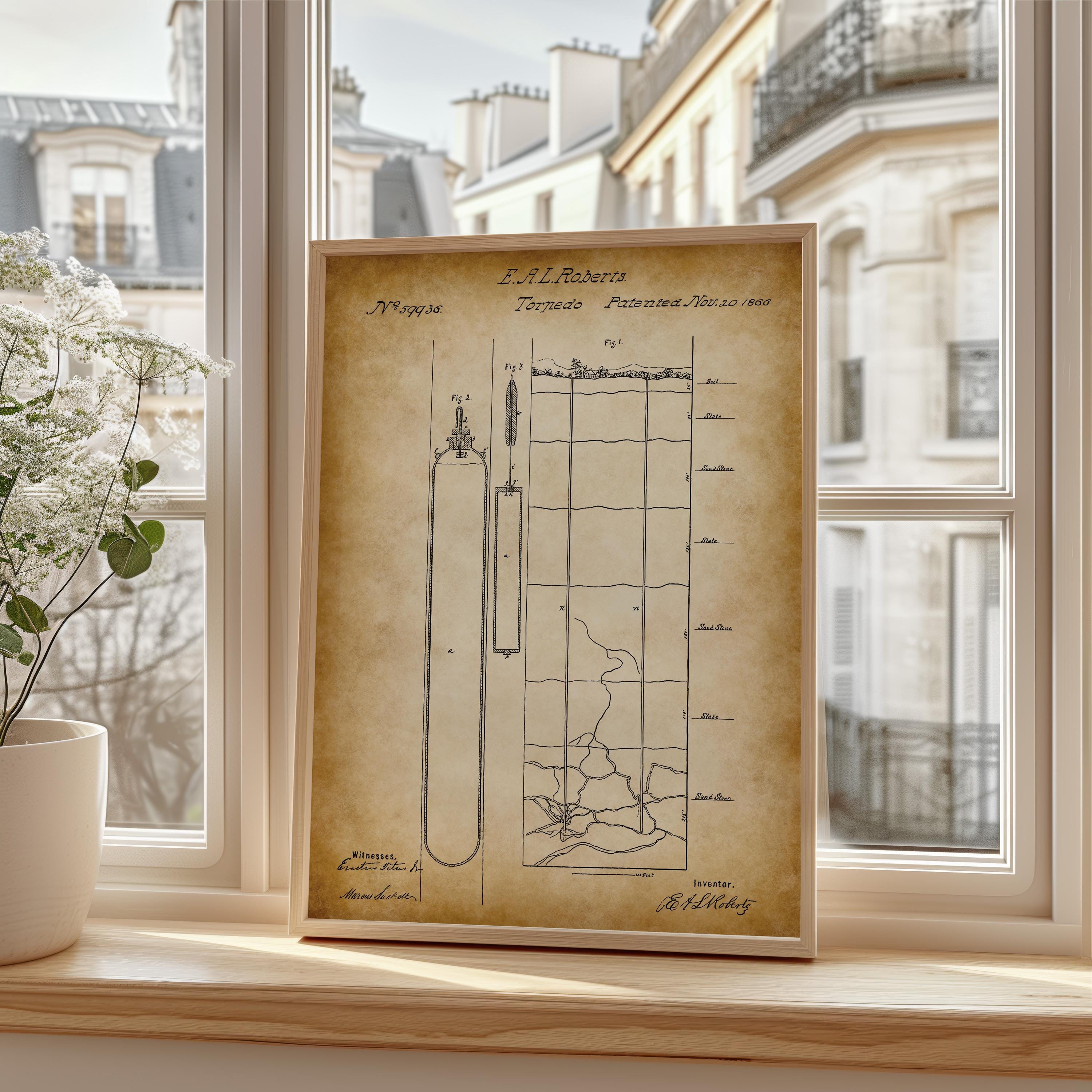 First Fracking Technique From 1866 From US Patent Office. Poster Gift ...
