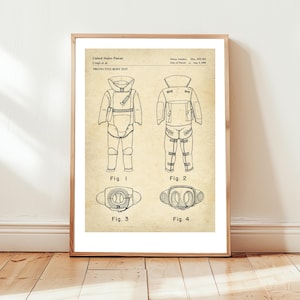 EOD protective bomb disposal suit from US Patent Office. Poster gift for EOD , army ordnance disposal, military, law enforcement