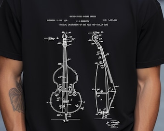 Vintage Cello T-Shirt, 1934 Patent Illustration | Made In USA Cotton | Orchestra Musician Gift For Him