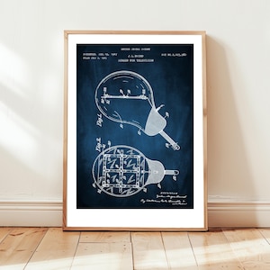 Television cathode ray tube design by John Logie baird from US Patent Office. Poster gift electronics engineer, tv , television wall art