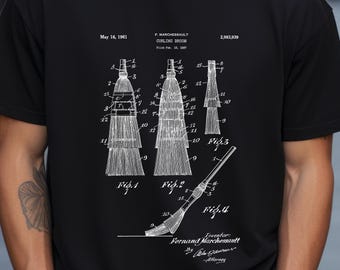 Design of curling broom from US Patent Office. T-shirt gift for winter sports, curling , curlers, curling t-shirt gift