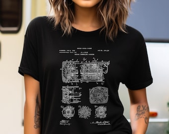 Tunnelling Engineer T-Shirt, Historic Patent Design - 100% US Cotton - Civil Engineering Apparel, Geotechnical Gift